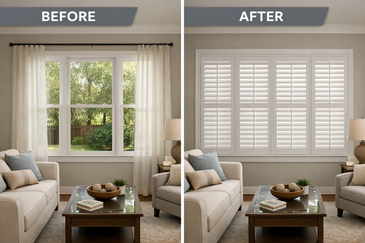Custom Shutters - shade the view