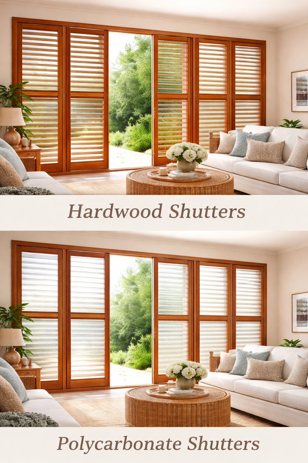 Hardwood & Polycarbonate Shutters