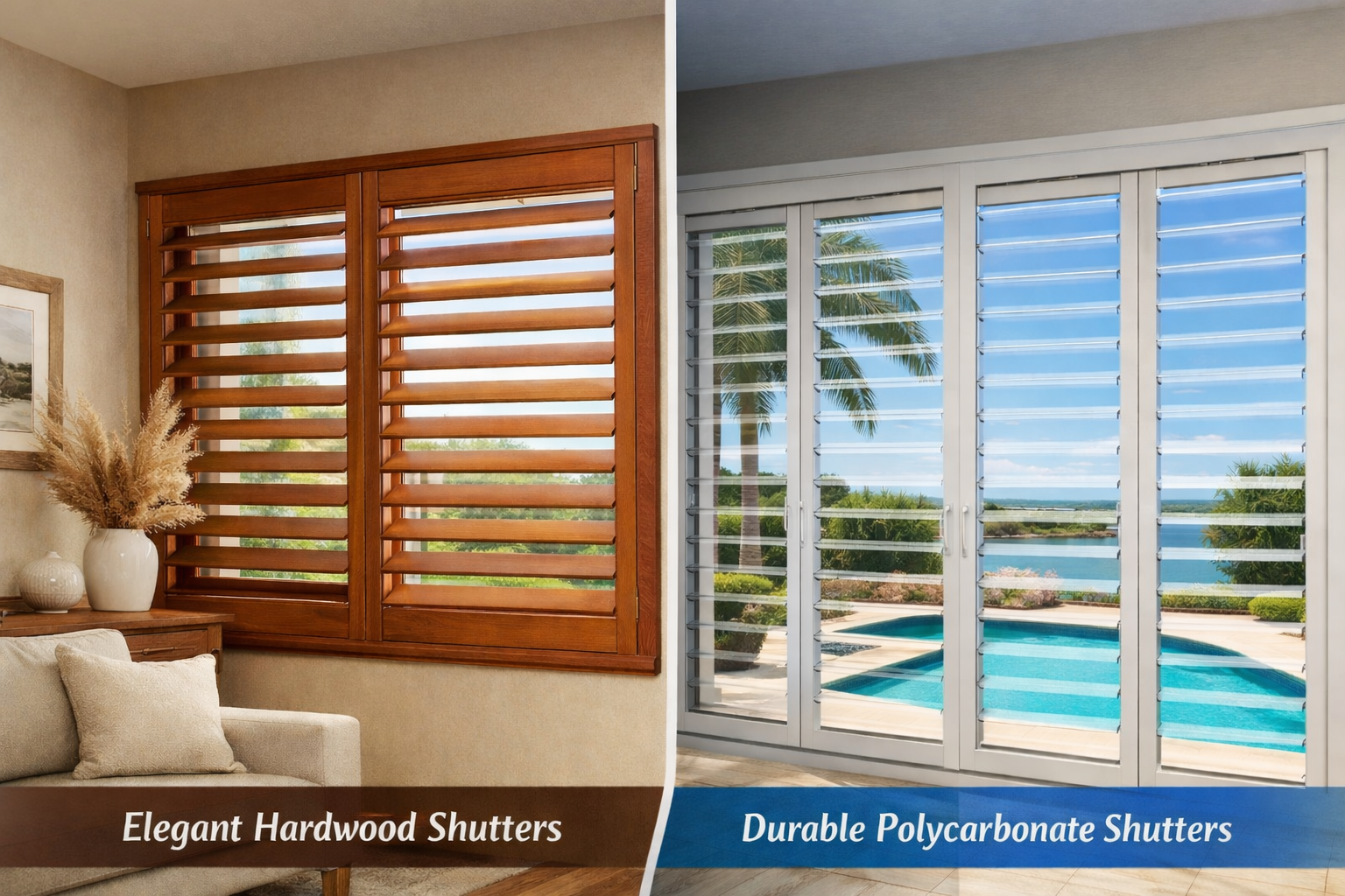 Hardwood & Polycarbonate Shutters in Orange Beach, AL